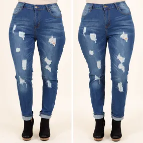 Arriving In Style Boyfriend Jeans, Medium Wash