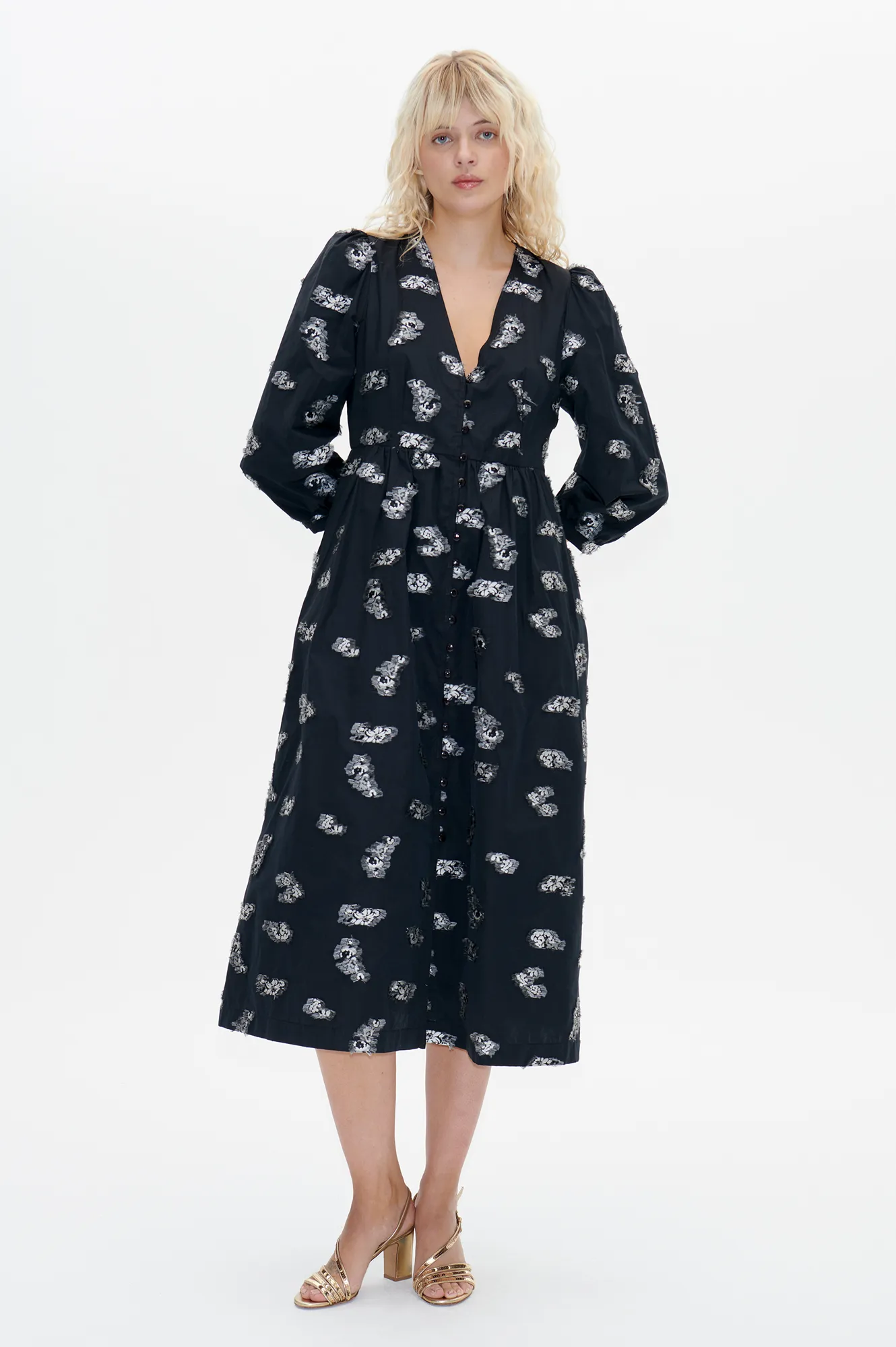 Baum Und Pferdgarten Asina Black Bouquet Jacquard Dress