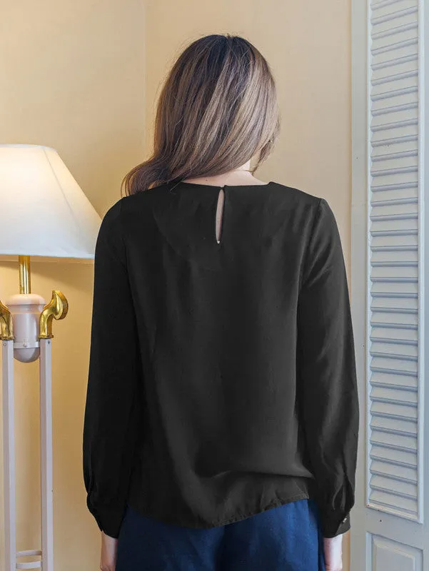 Black Plain Basic Top