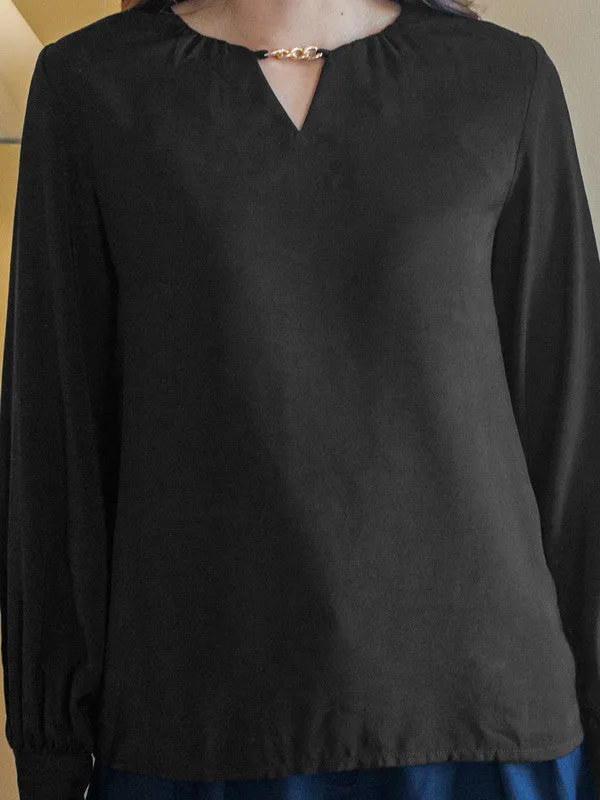 Black Plain Basic Top