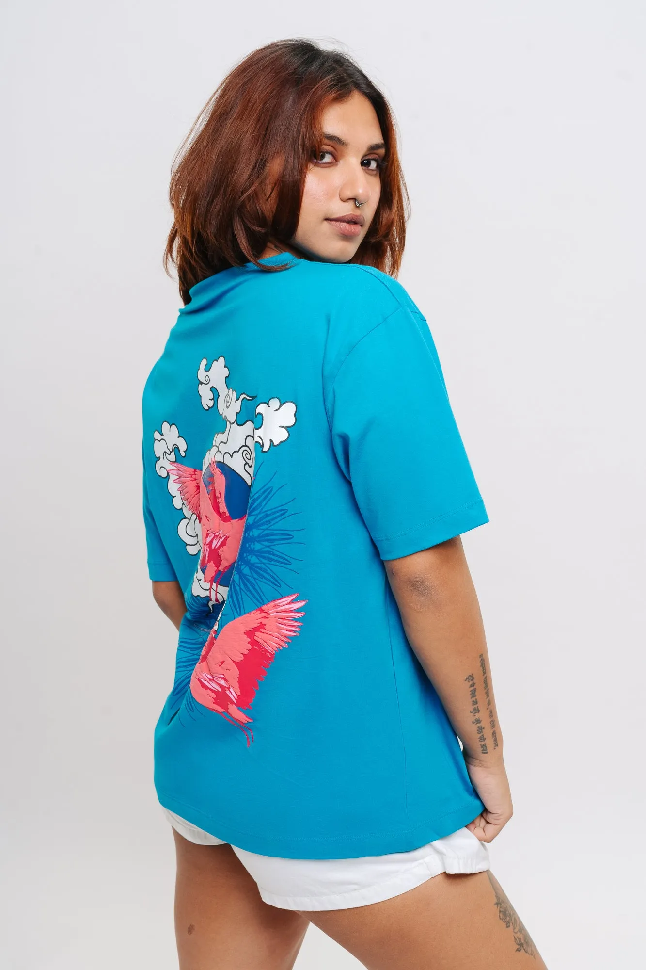 Blue Fly Away Oversized Tees