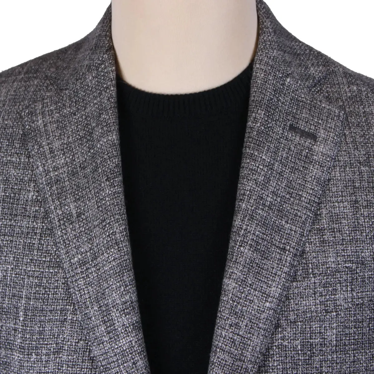 Charcoal Wool, Linen, & Sisal Weave Jacket