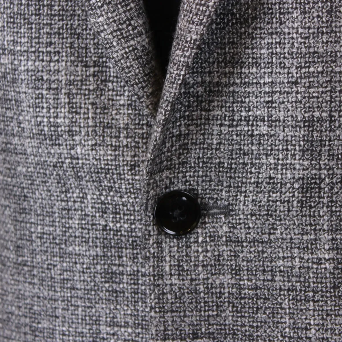 Charcoal Wool, Linen, & Sisal Weave Jacket