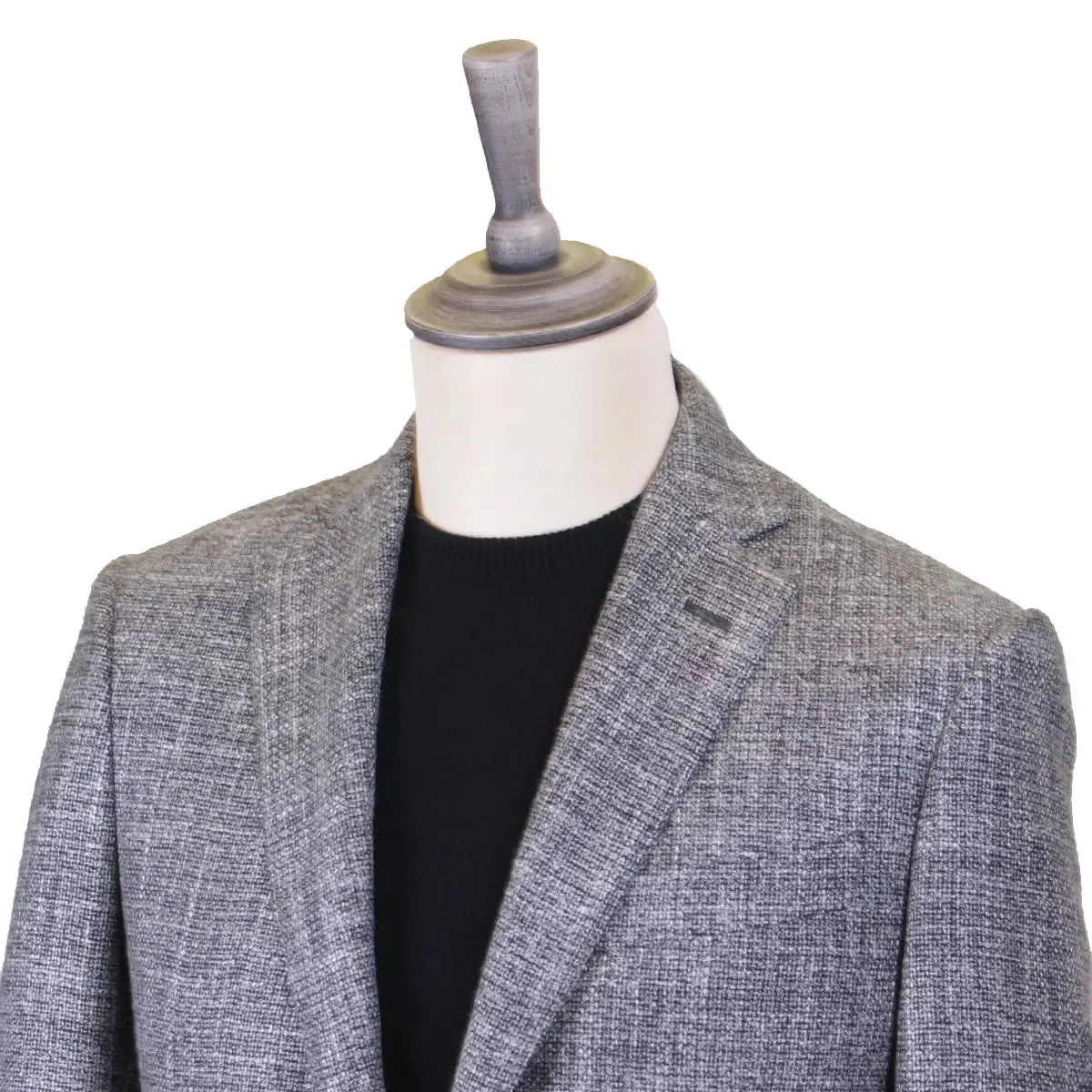 Charcoal Wool, Linen, & Sisal Weave Jacket