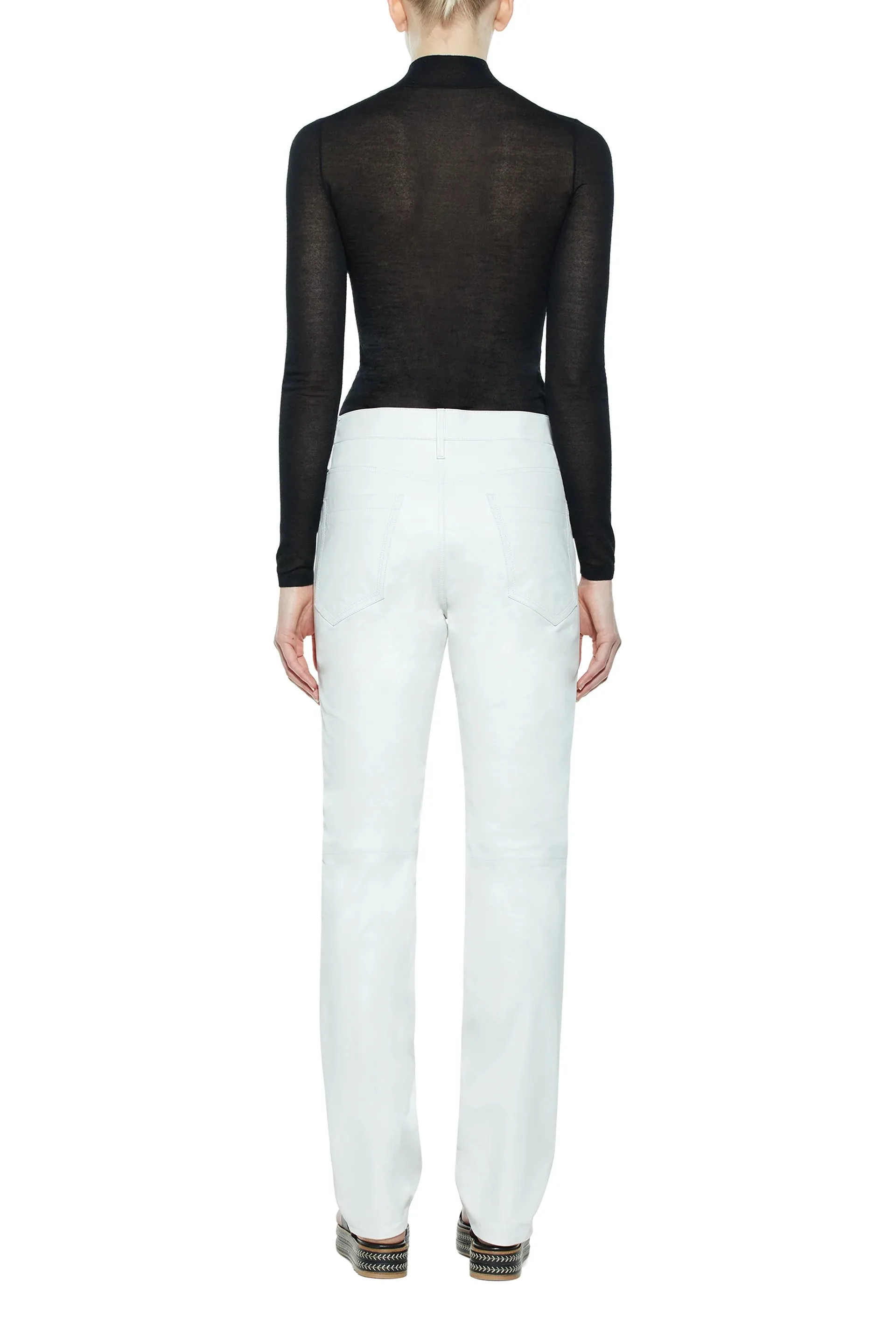 Charles Pant in White Nappa Leather