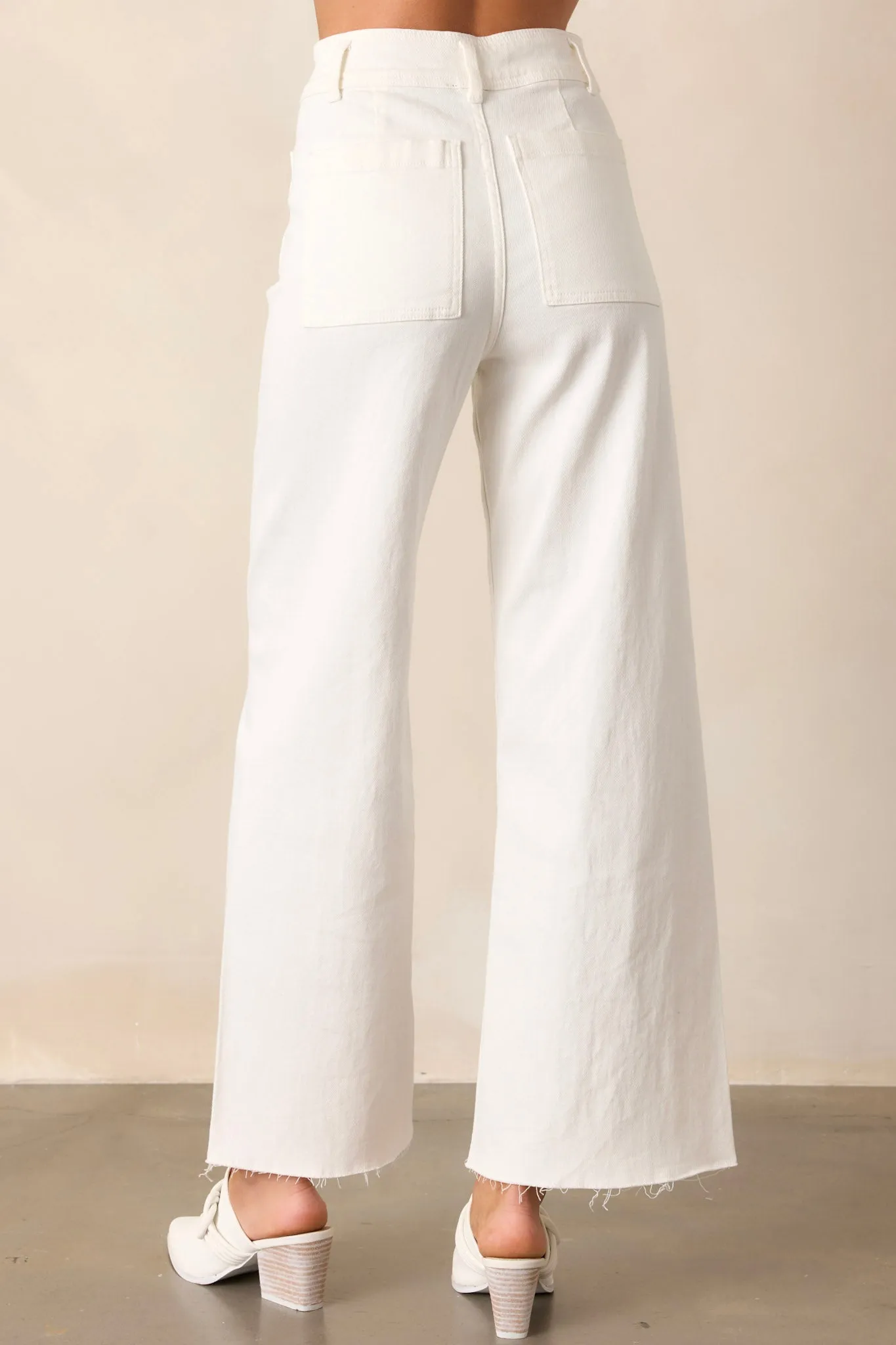 Classic Charm Ivory Wide Leg Jeans