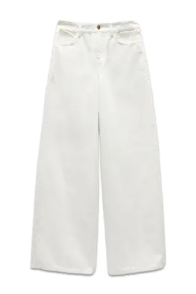 Cream Abi Wide Leg Jeans