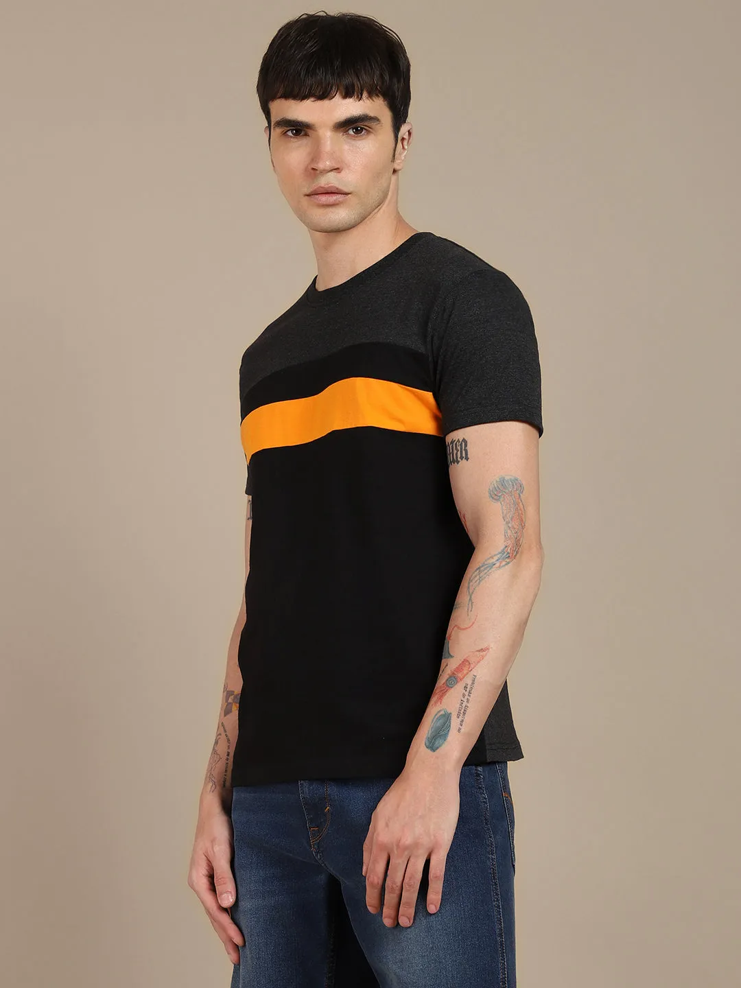 Dennis Lingo Striped Pure Cotton Slim Fit T-shirt