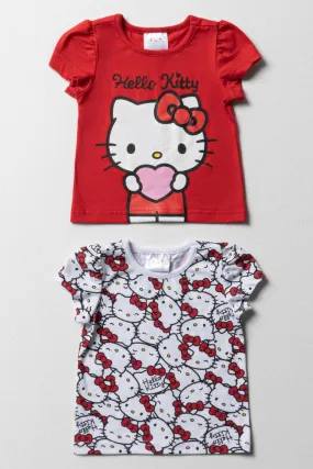 Hello Kitty 2 Pack Short Sleeve T-Shirts Red