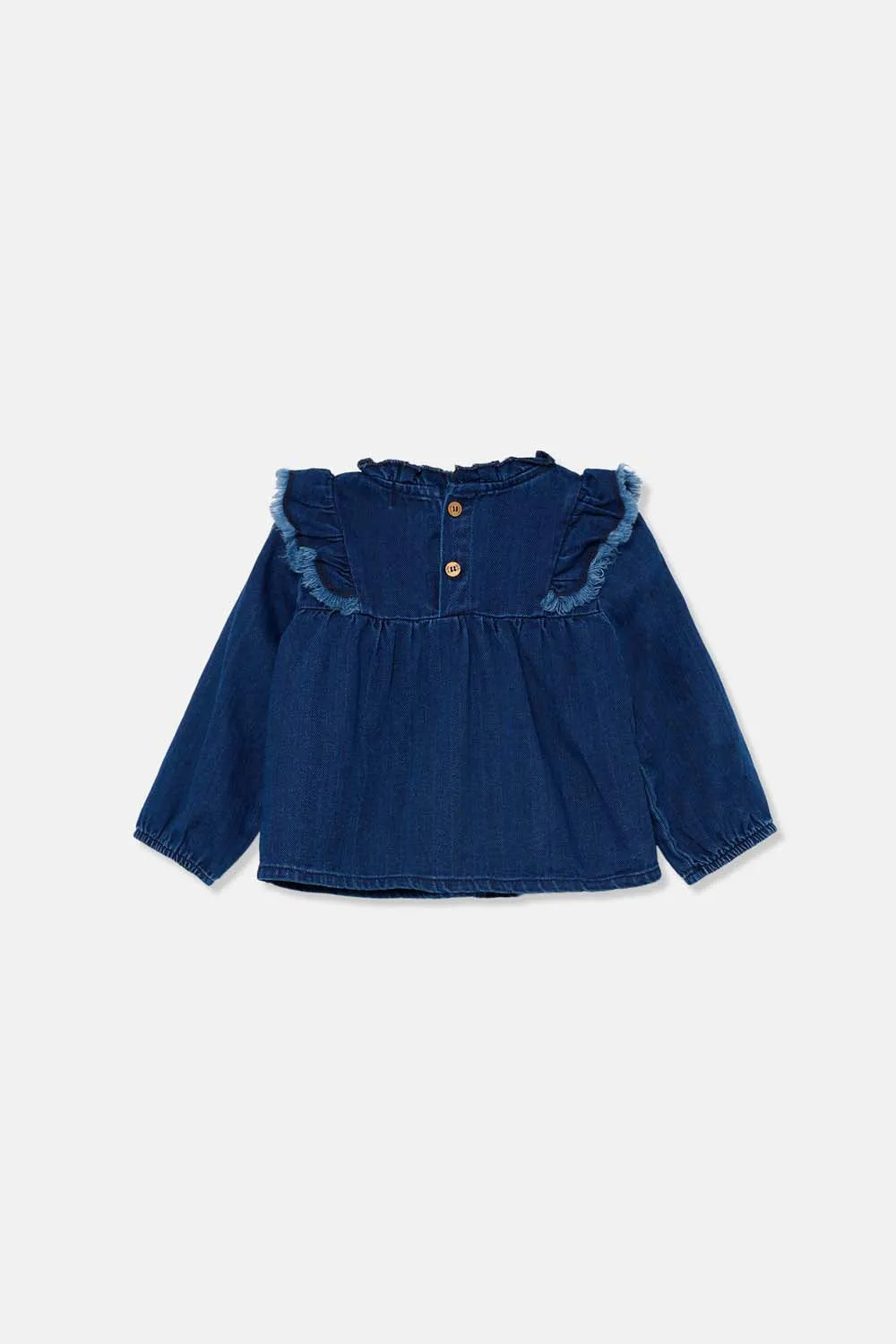 HERRINGBONE DENIM BABY BLOUSE