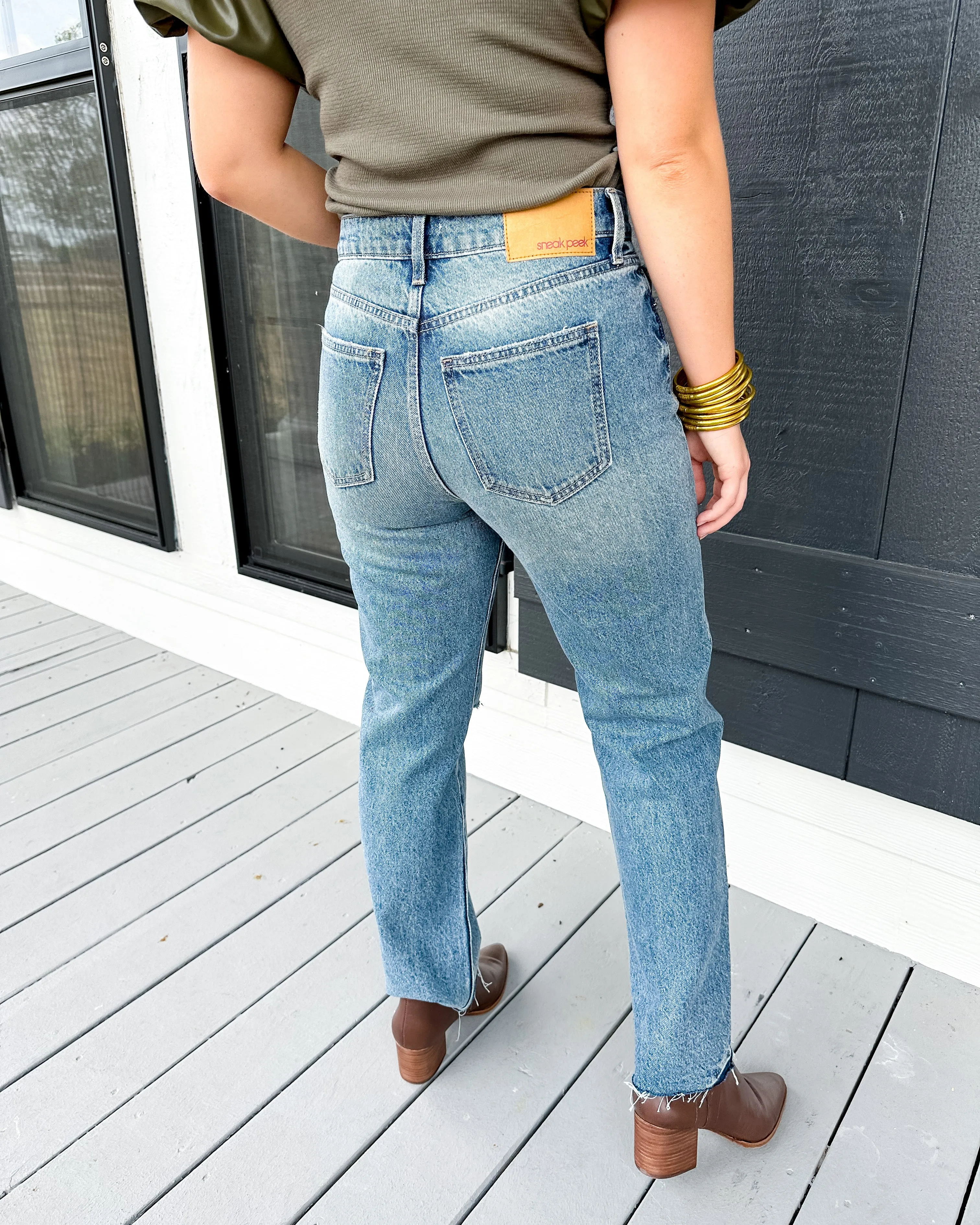 High Rise Slim Straight Jeans