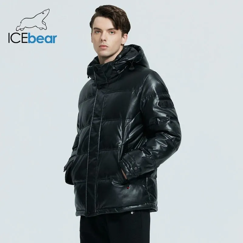 ICEbear Pro Winter Men's Jacket Faux Leather Padded Jacket