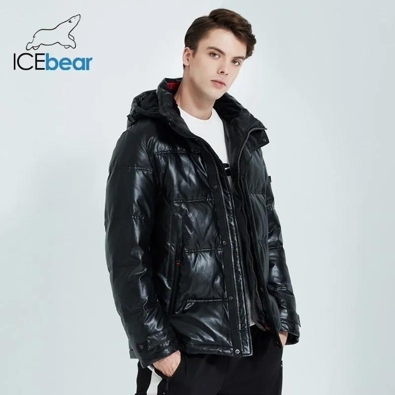 ICEbear Pro Winter Men's Jacket Faux Leather Padded Jacket