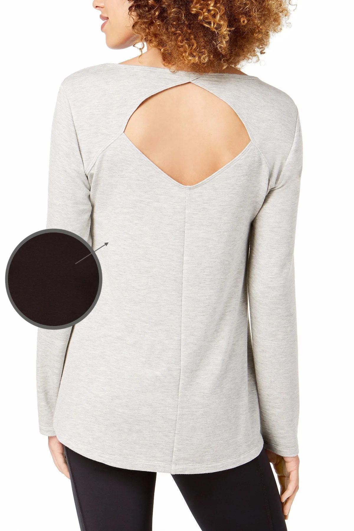 Ideology Women's Cutout-Back Long Sleeve Knit T-Shirt