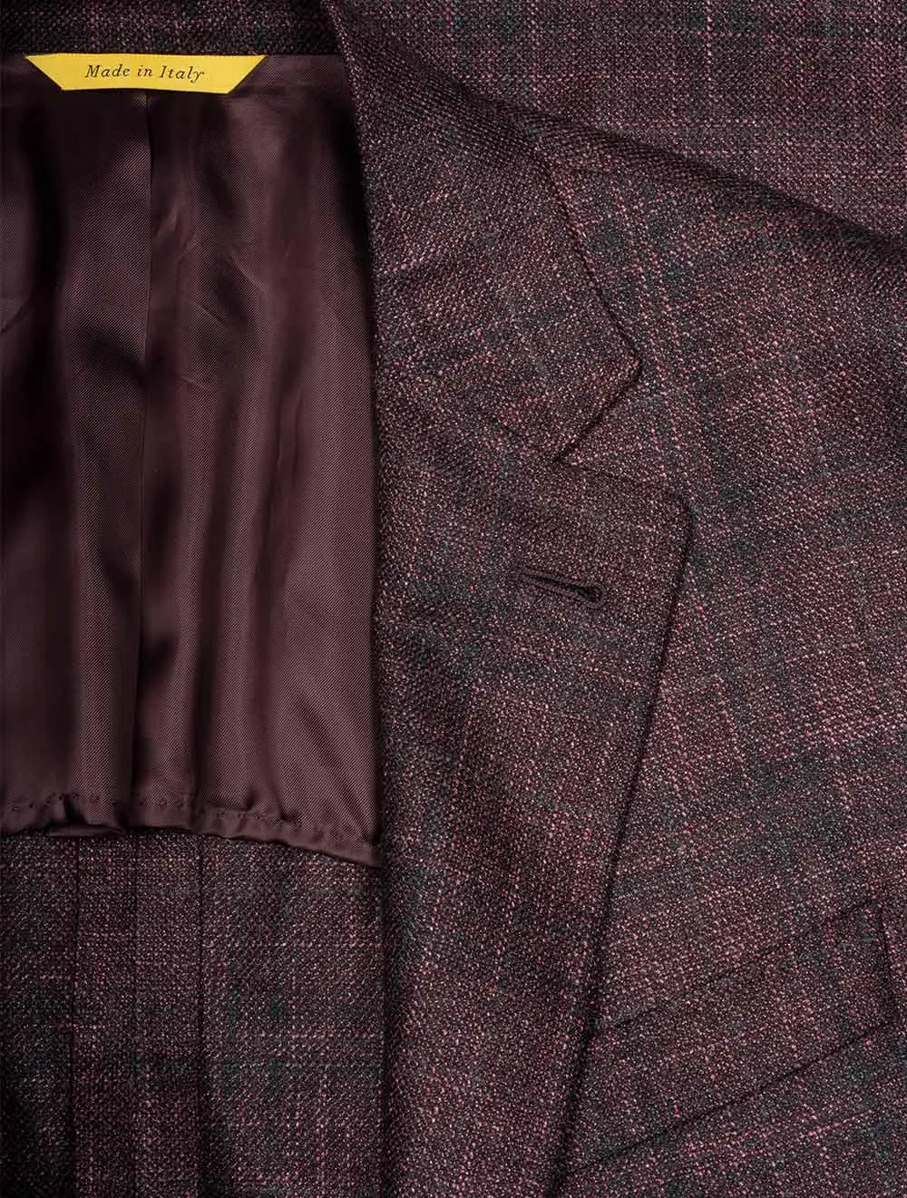 Kei Unlined Check Jacket Burgundy