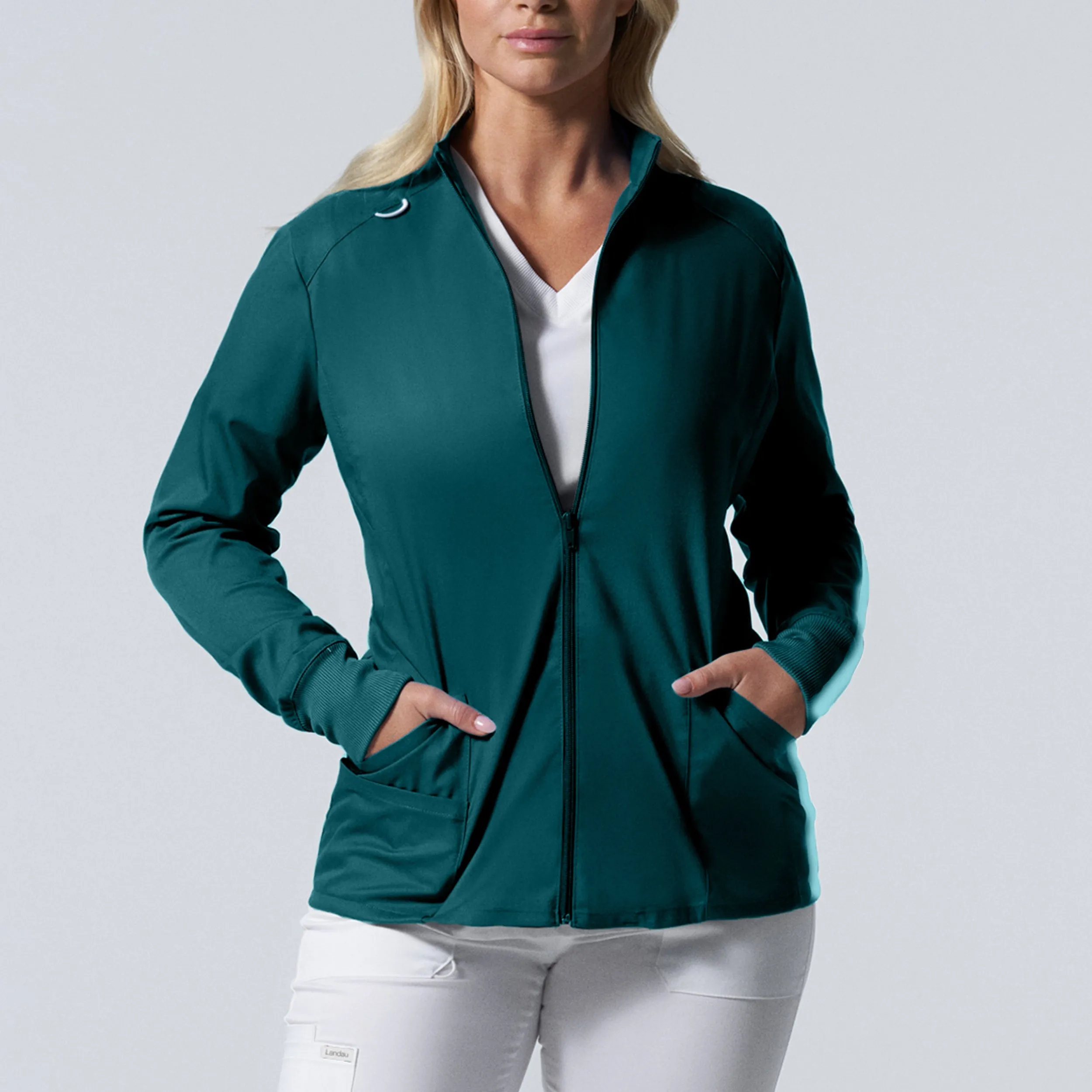 Landau ProFlex Womens 3-Pocket Scrub Jacket