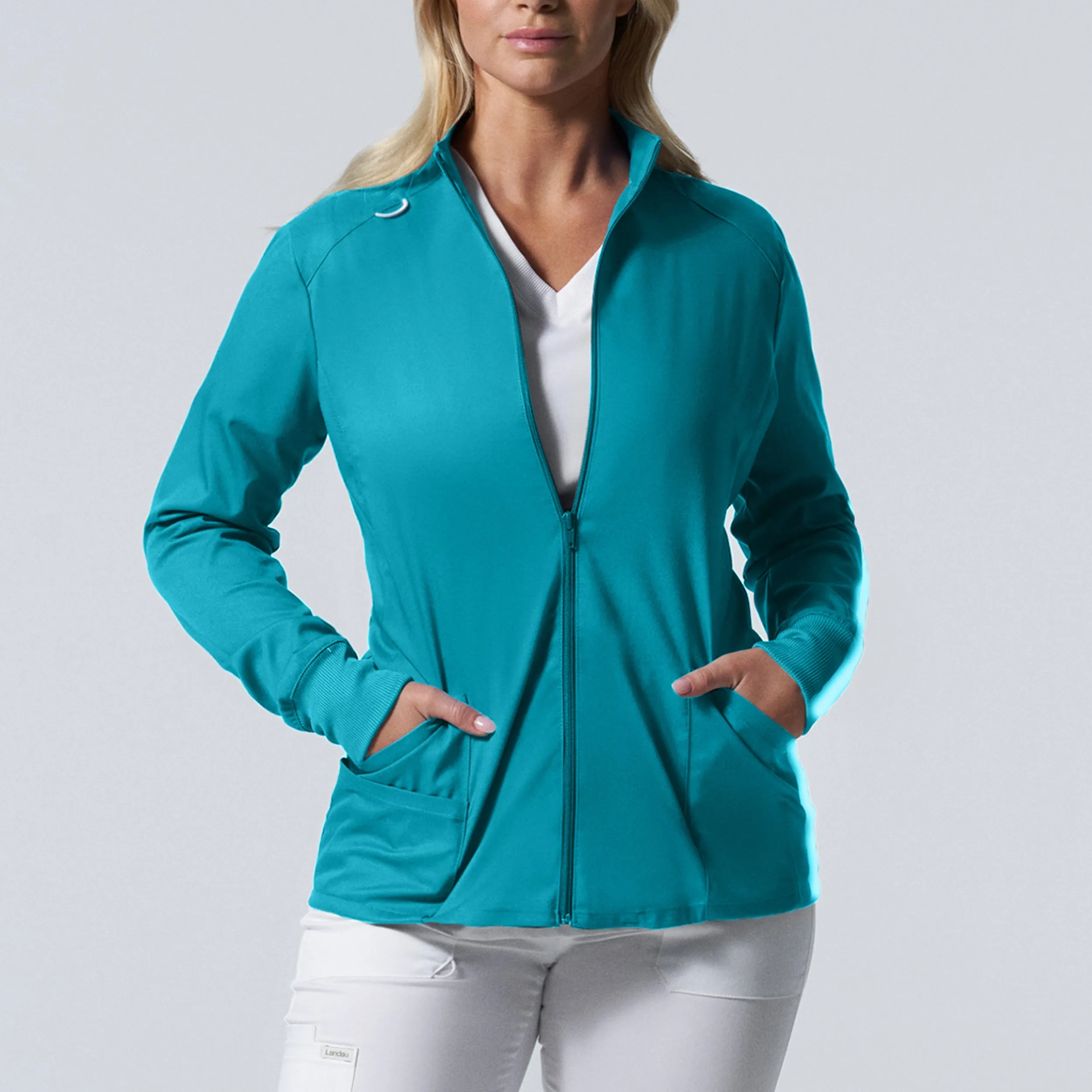 Landau ProFlex Womens 3-Pocket Scrub Jacket