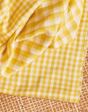 Lemon Yellow Double Sided Gingham Cotton Double Gauze Fabric, Atelier Brunette