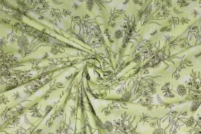 Light Green Floral French Cotton