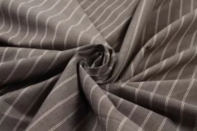 Light-Weight Cotton Stripes for Shirting - Brown (Remnant)