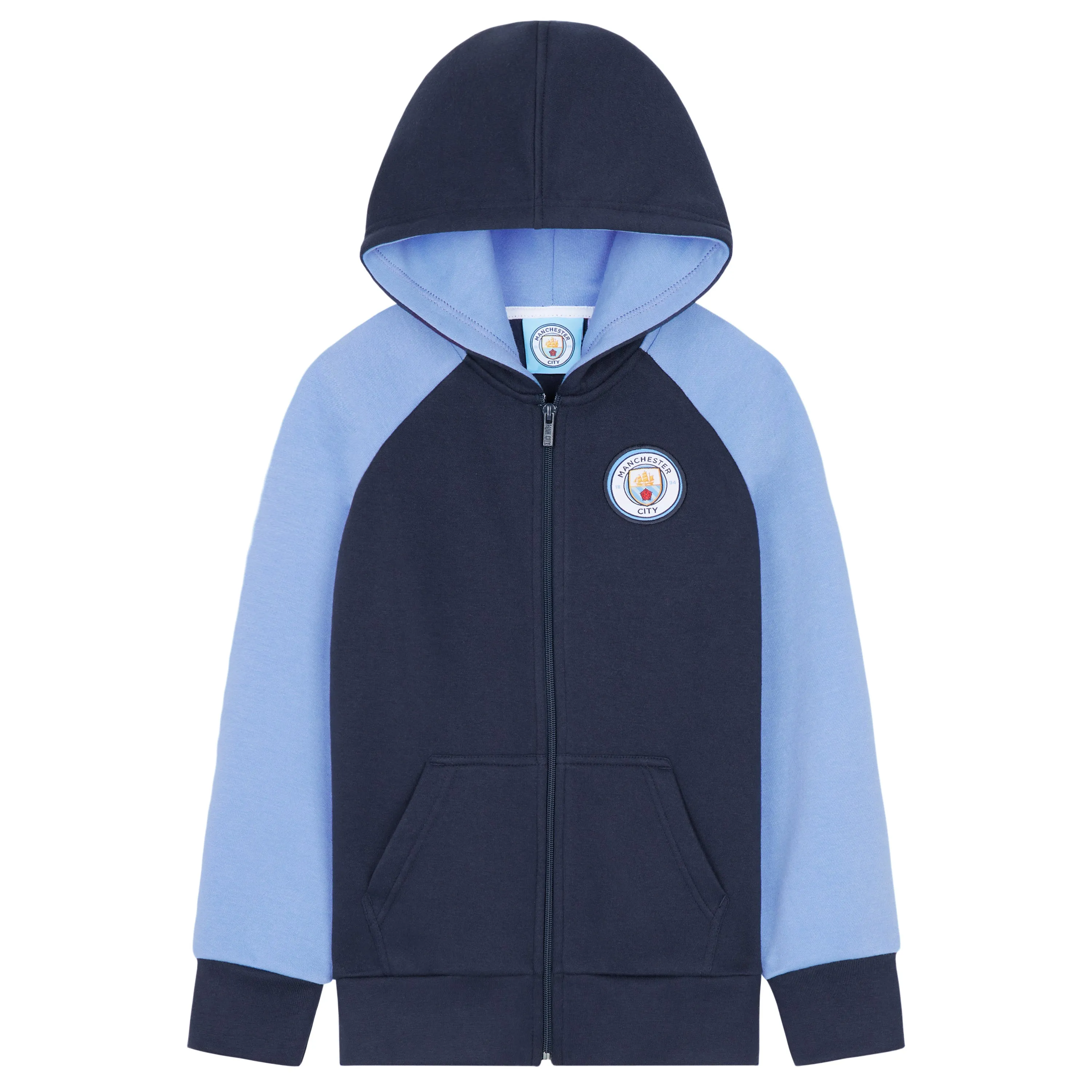 Manchester City F.C. Boys Zip Up Hoodie with Pockets