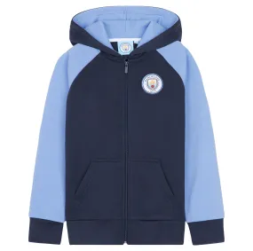 Manchester City F.C. Boys Zip Up Hoodie with Pockets