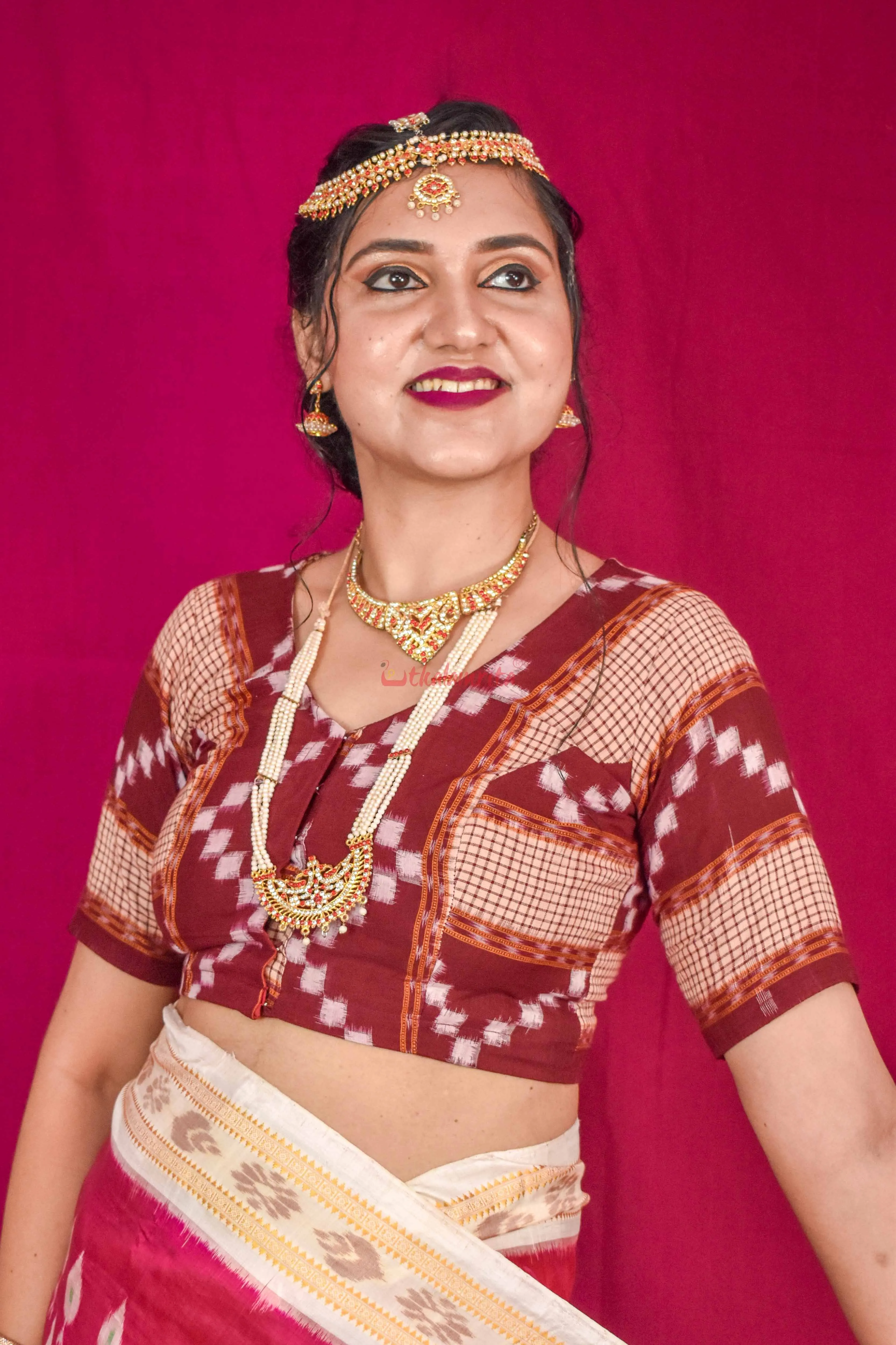 Maroon Sachipar Pasapali (Blouse)