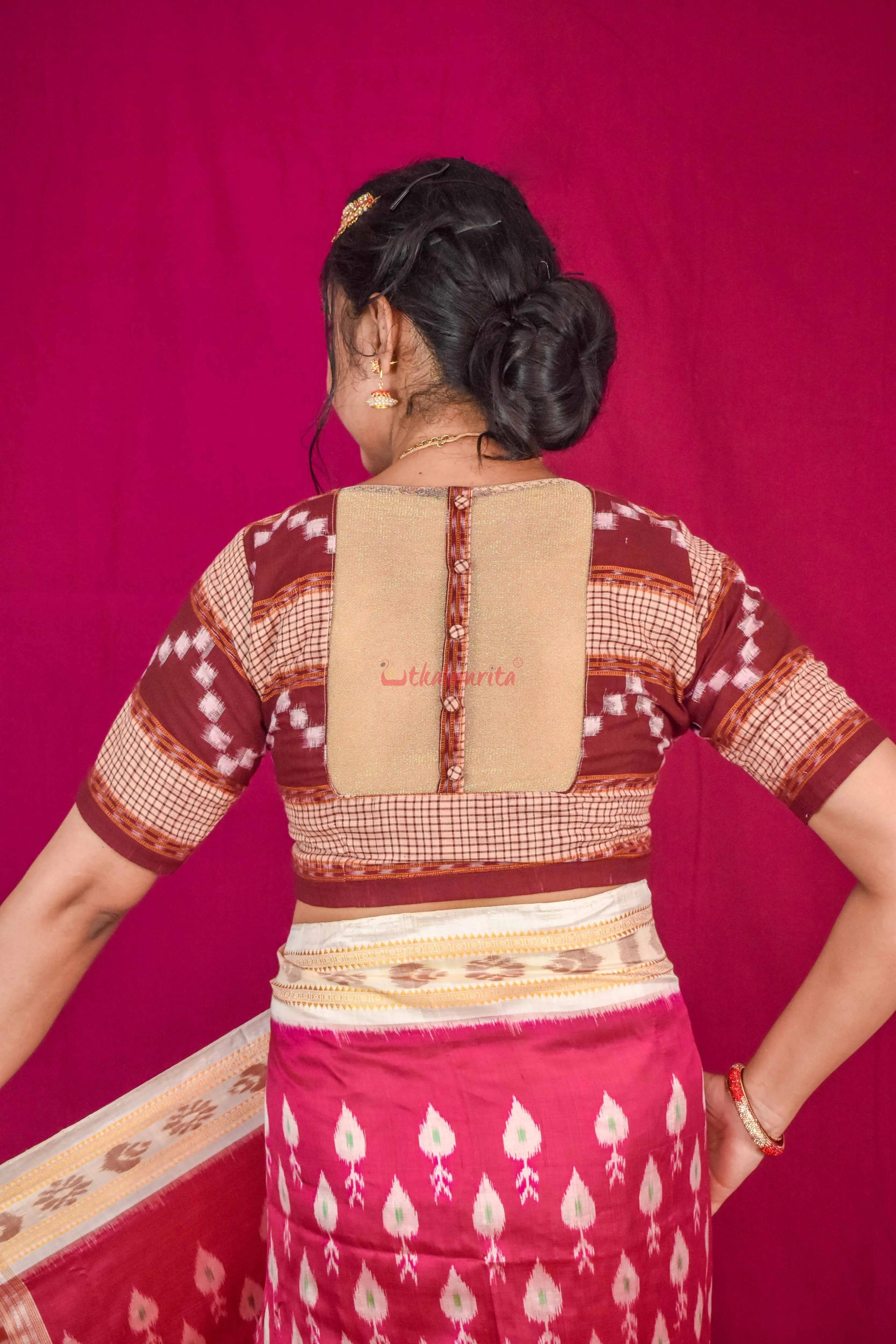 Maroon Sachipar Pasapali (Blouse)