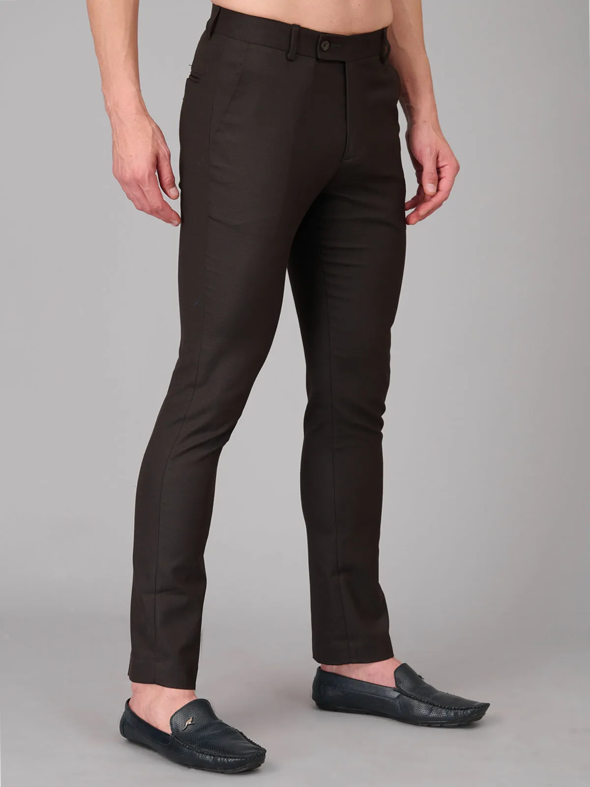 Men Brown Comfort Fit Trouser (GBFRMTR1201 )