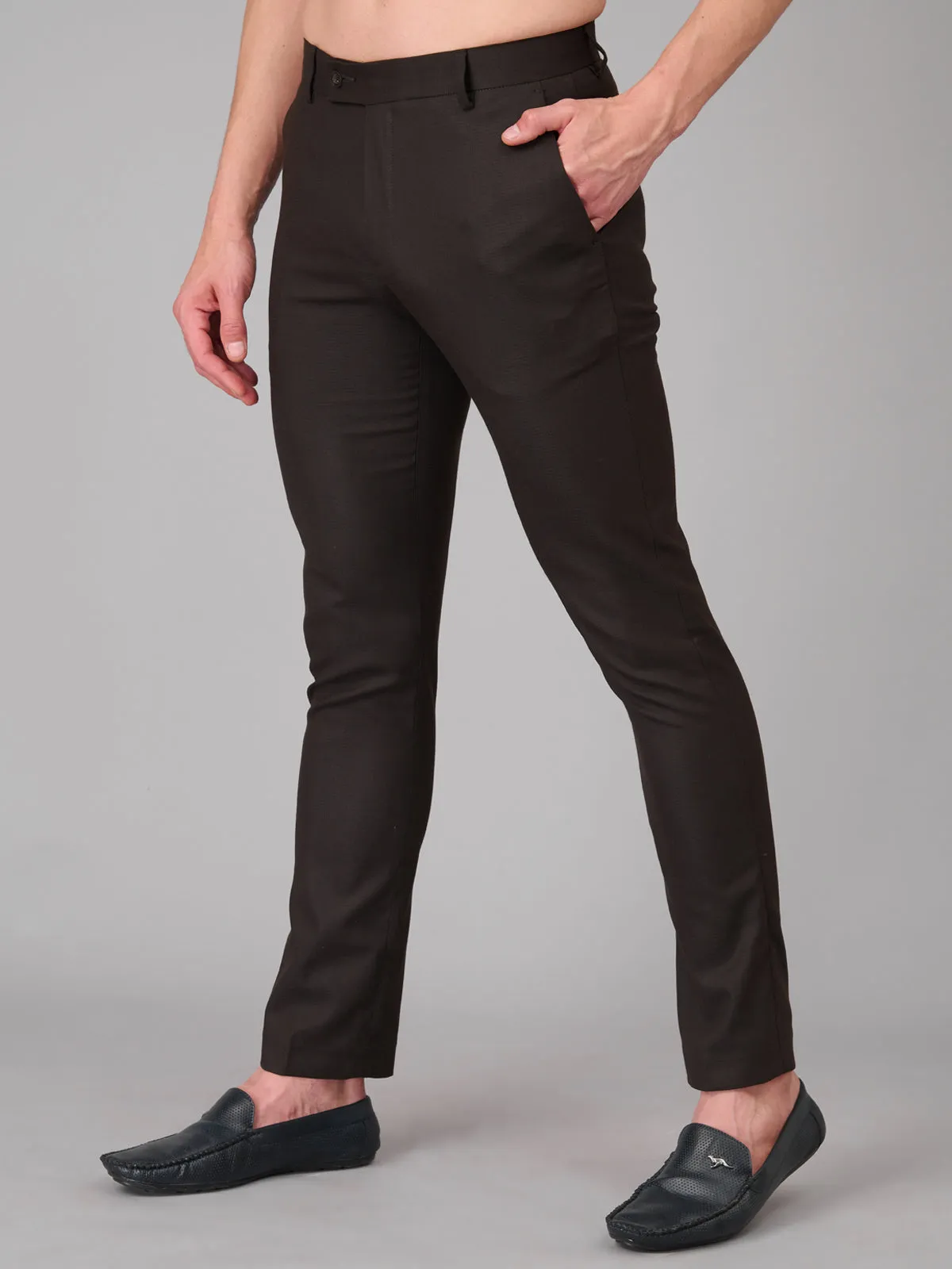 Men Brown Comfort Fit Trouser (GBFRMTR1201 )