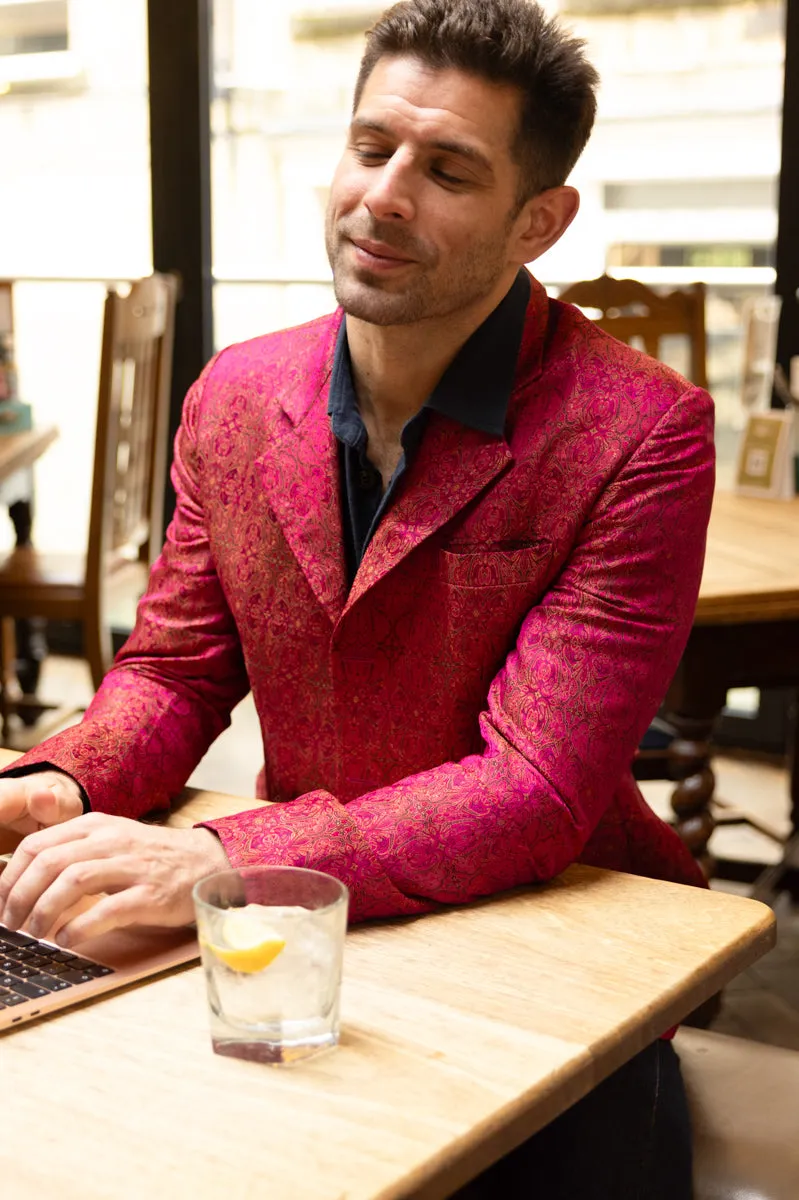 Mens Blazer in Pink Jacquard