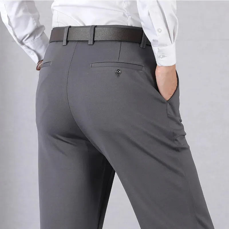 Men's Slim Fit Stretch Trousers in Durable Polyester | For Everyday Wear