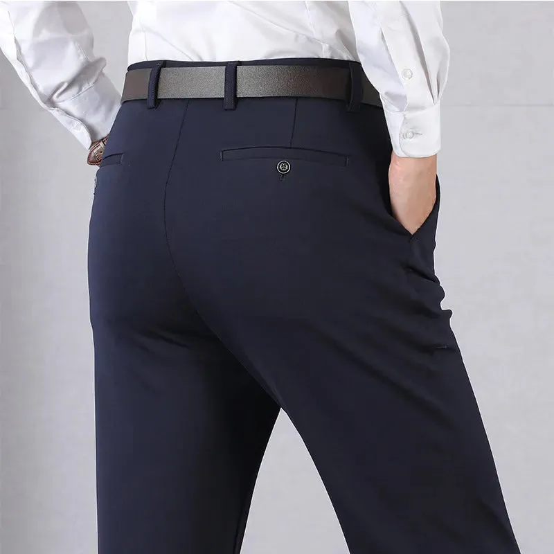 Men's Slim Fit Stretch Trousers in Durable Polyester | For Everyday Wear