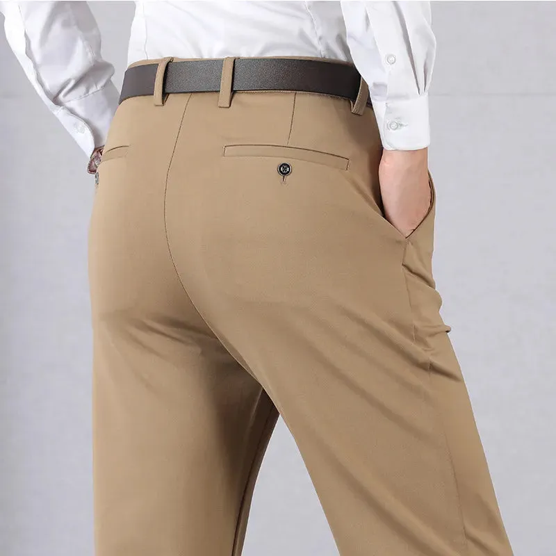 Men's Slim Fit Stretch Trousers in Durable Polyester | For Everyday Wear