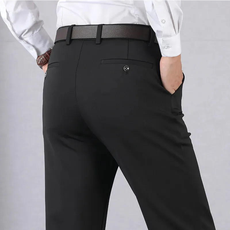 Men's Slim Fit Stretch Trousers in Durable Polyester | For Everyday Wear