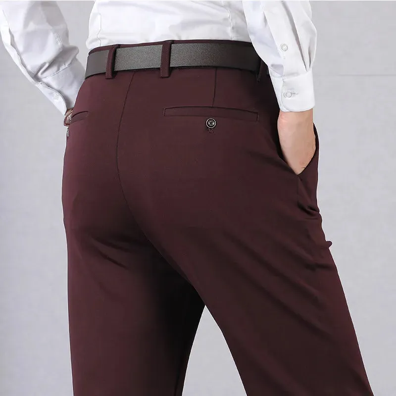 Men's Slim Fit Stretch Trousers in Durable Polyester | For Everyday Wear