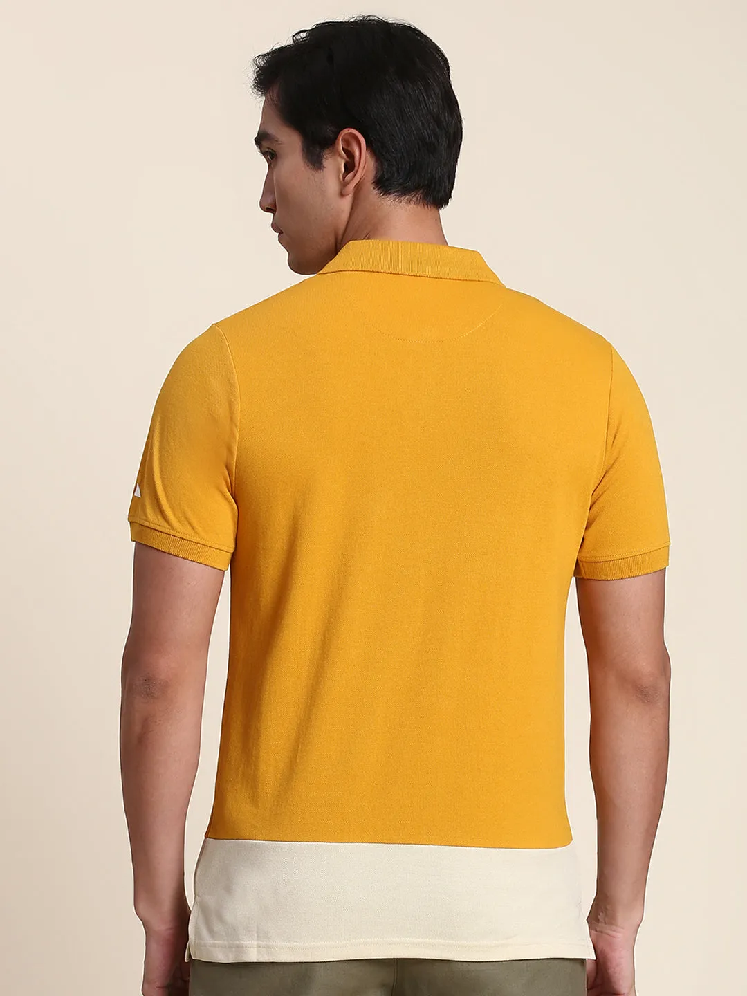 Men's Soft And Stretchy Fabric Mustard Casual Polo Tshirt