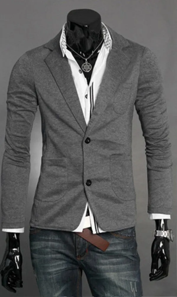 Men's Spring/Autumn Casual Ultra-Slim Single-Button Cotton Blazer