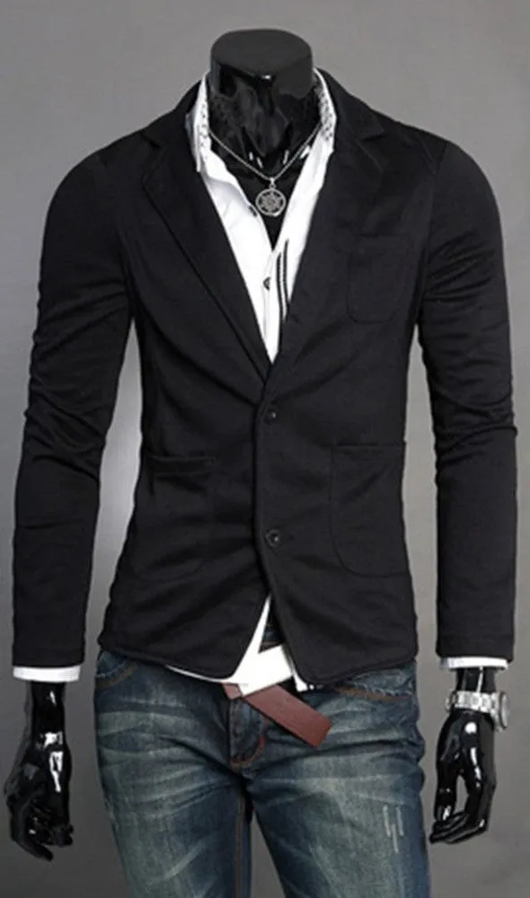 Men's Spring/Autumn Casual Ultra-Slim Single-Button Cotton Blazer