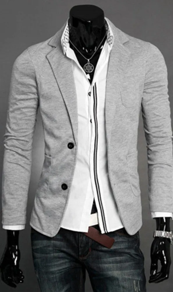 Men's Spring/Autumn Casual Ultra-Slim Single-Button Cotton Blazer