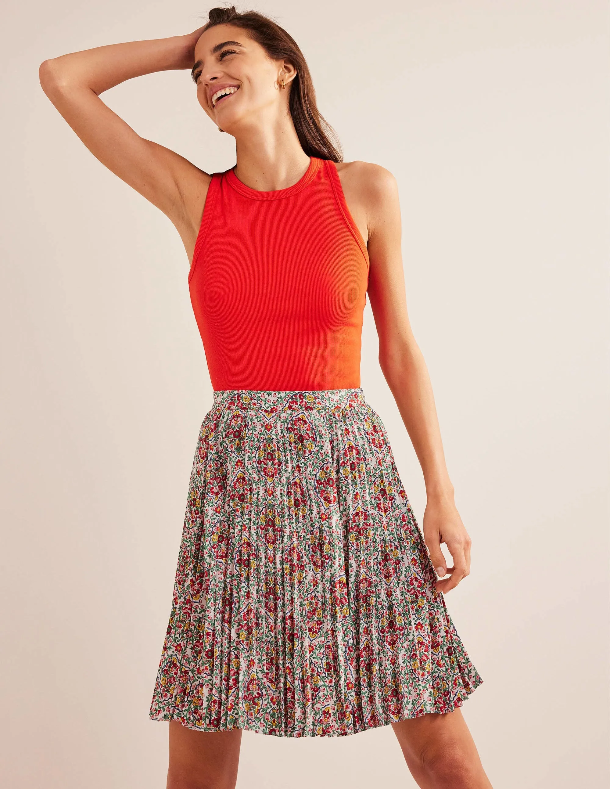 Mini Pleated Skirt-Multi, Vine Terrace