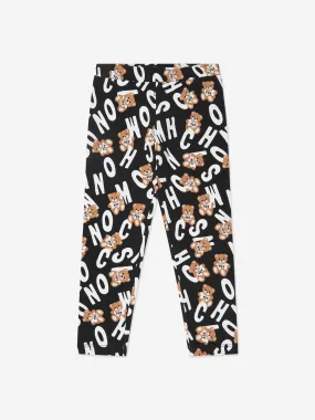 Moschino Girls Teddy Logo Leggings in Black