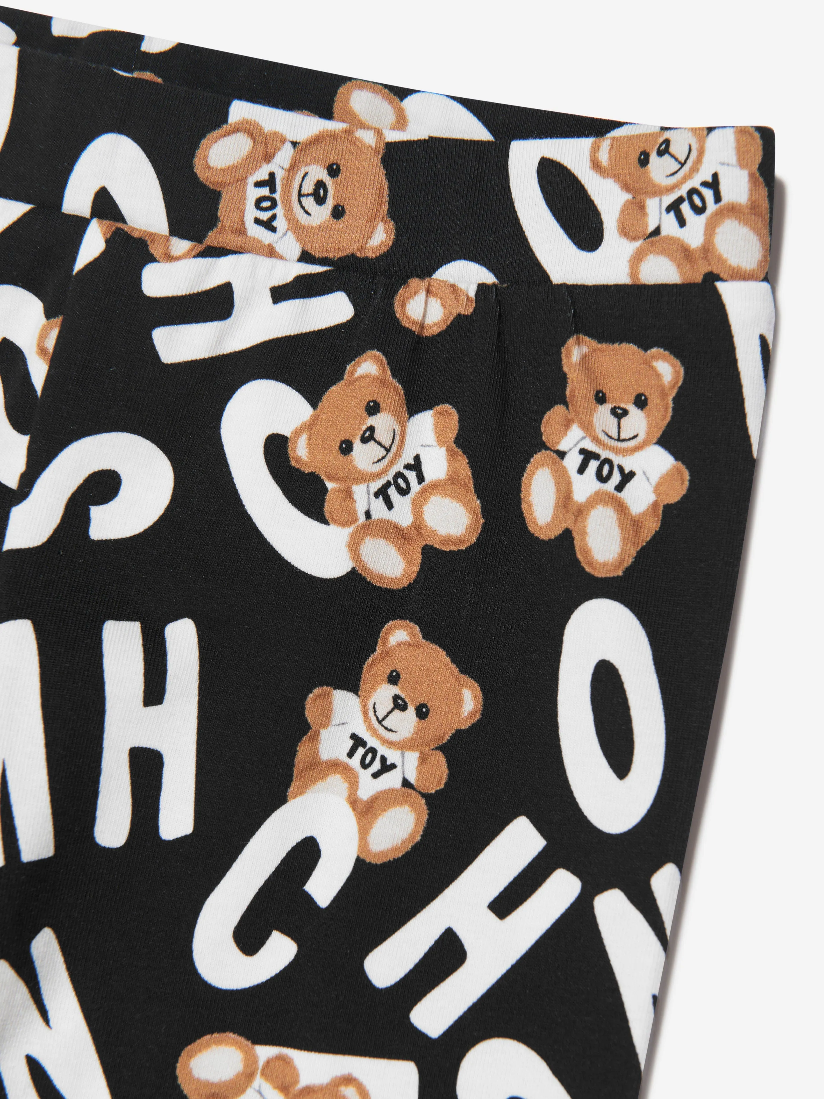 Moschino Girls Teddy Logo Leggings in Black