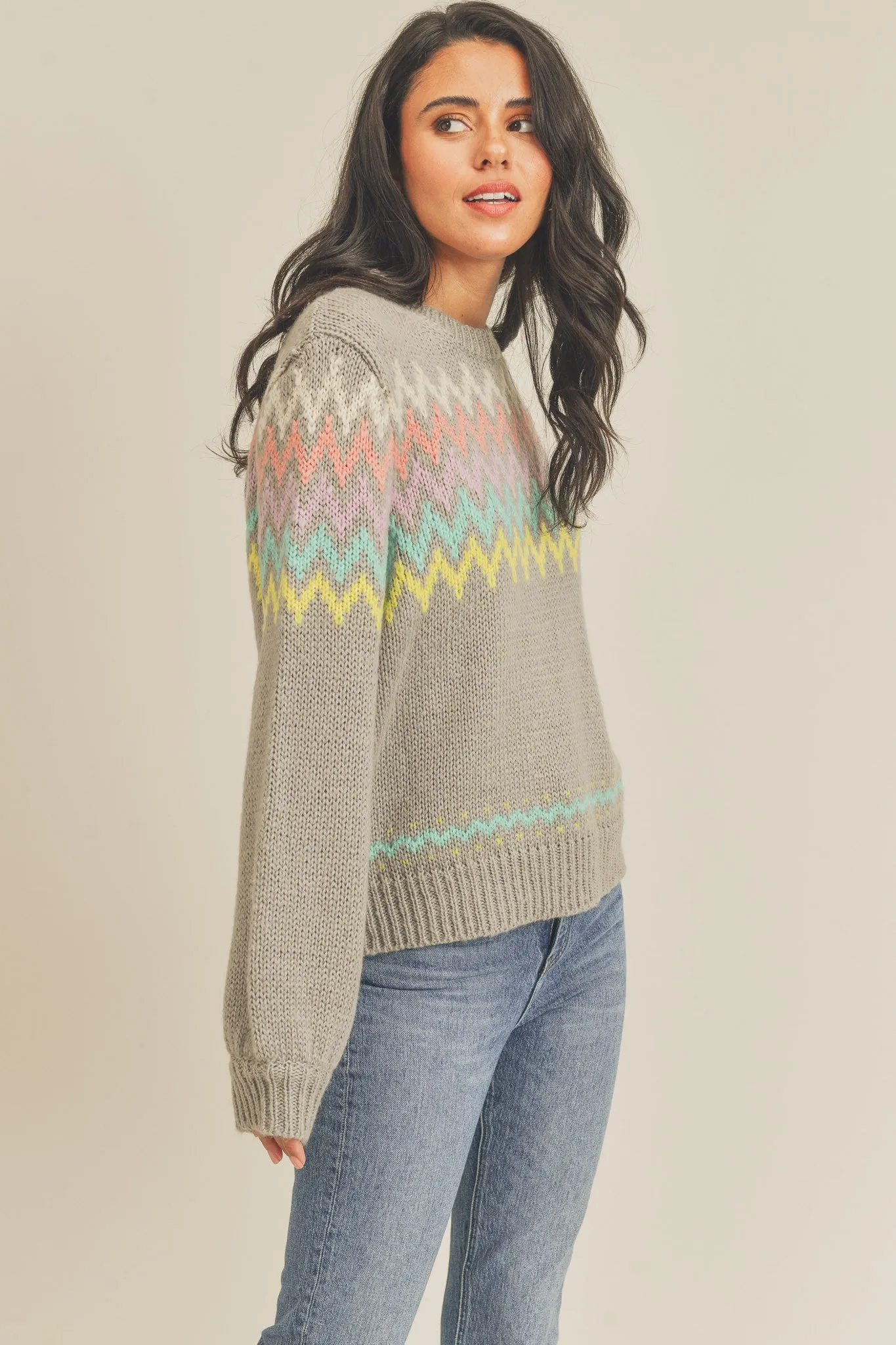 MULTICOLOUR ZIG ZAG STRIPE SWEATER