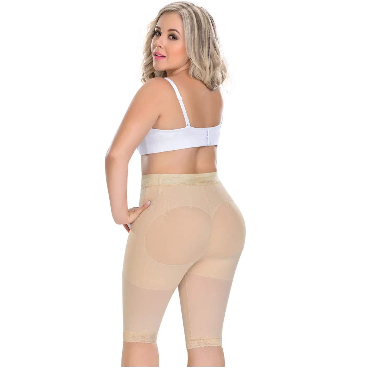 MYD 0323 | High Waisted Knee-Length Body Faja Shorts For Women