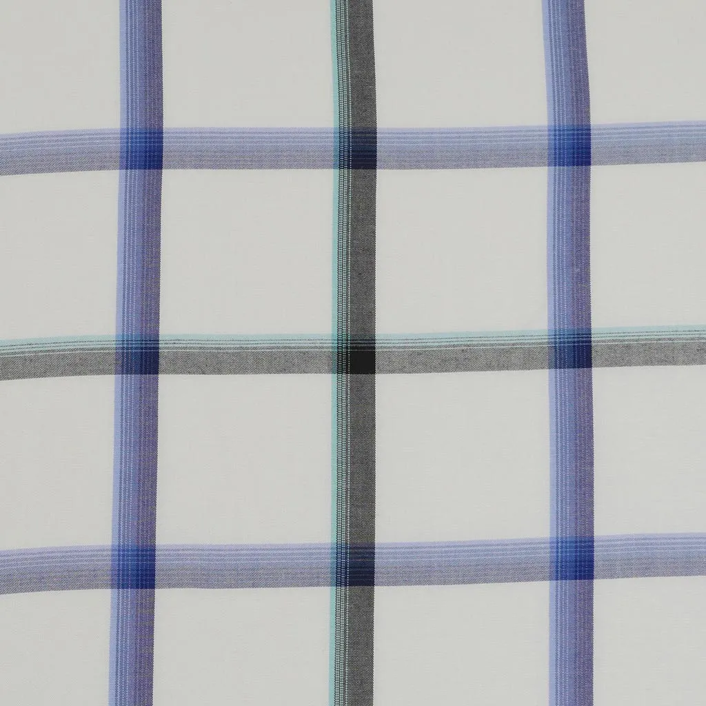 Nairn - Blue Yarn Dyed Asymmetrical Plaid Woven Fabric