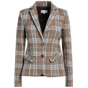 Patrizia Pepe Elegant Tartan Patterned Cotton Blend Blazer