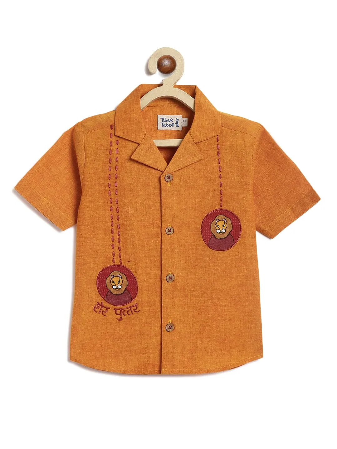 Pre-Order: Unisex Sher Puttar Shirt-Mustard