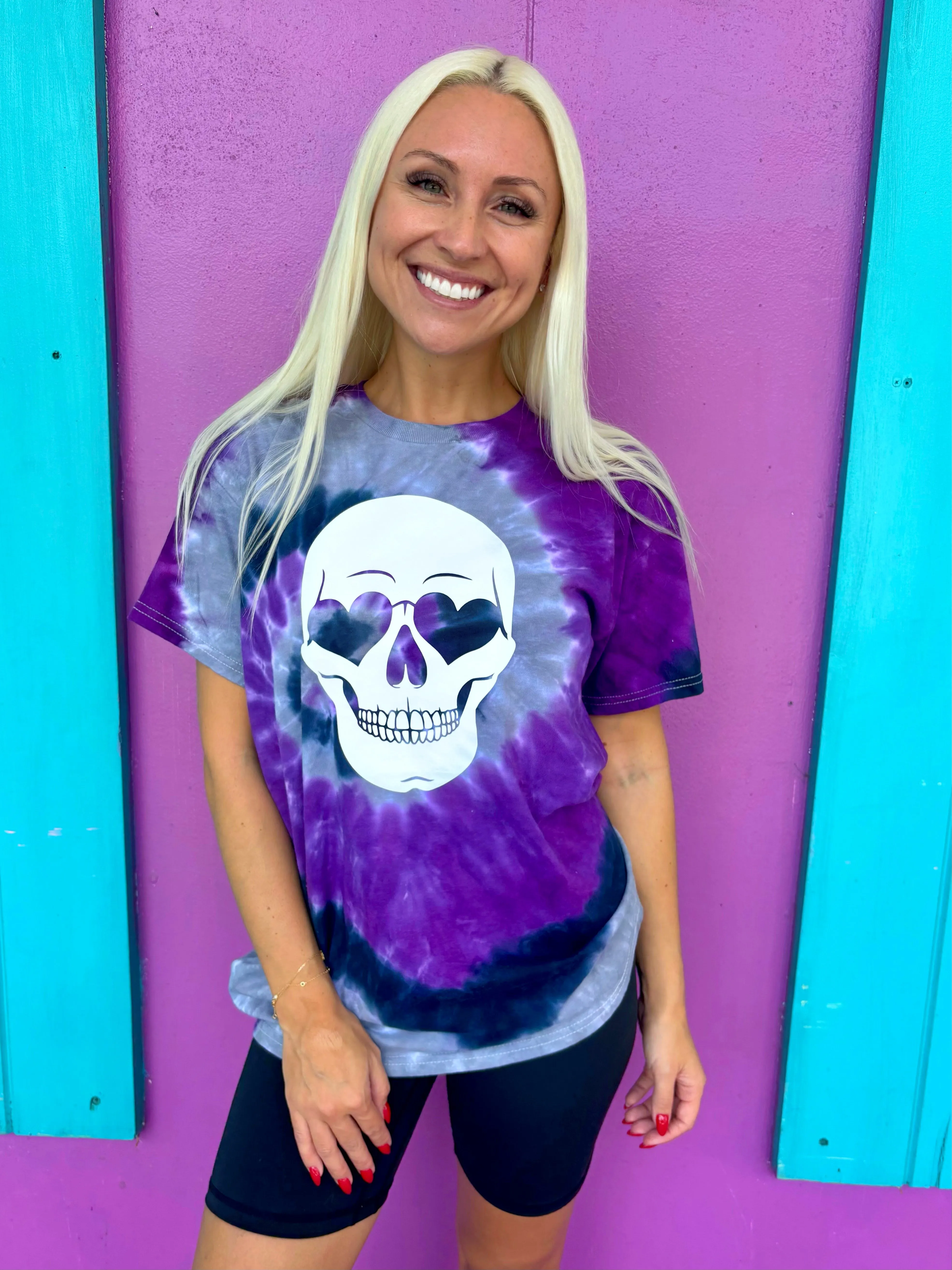 Purple Storm Skull Tie-Dye Tee