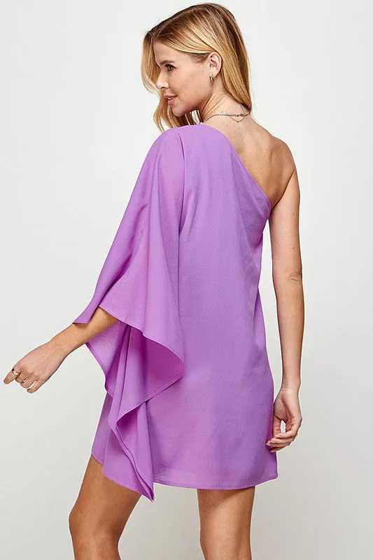 Purple Summer One-shoulder Dress